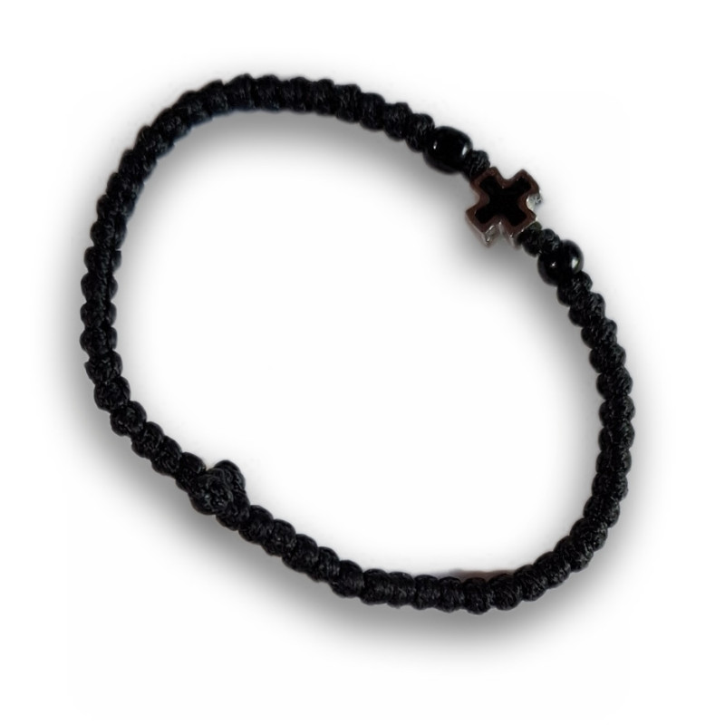 Řecký křesťanský modlitební náramek s kovovým křížem