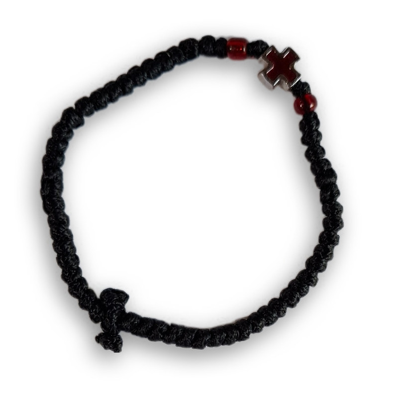Řecký křesťanský modlitební náramek s kovovým křížem