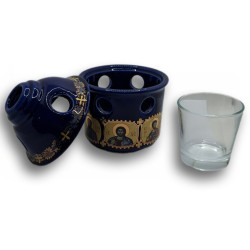 Porcelánová olejová lampa s ikonami Krista a apoštolů