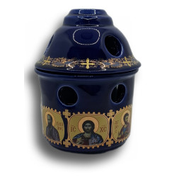 Porcelánová olejová lampa s ikonami Krista a apoštolů