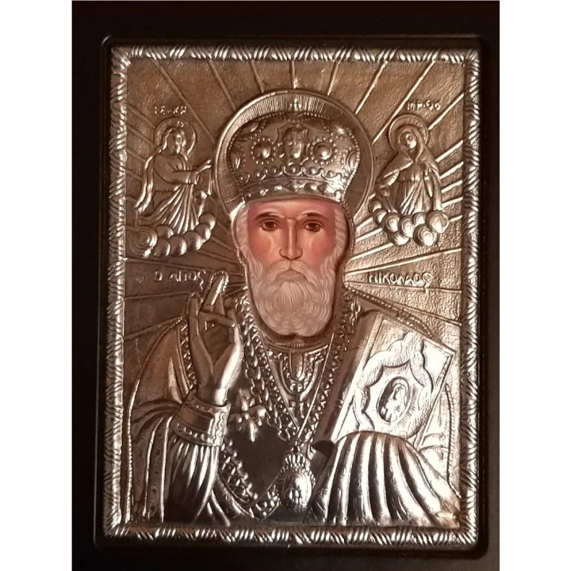 Kovová ikona sv. Mikuláše Divotvůrce