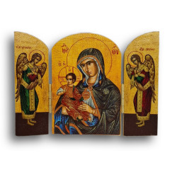 Triptych „Zvěstování naděje“ – Theotokos s Dítětem mezi archanděly Michaelem a Gabrielem