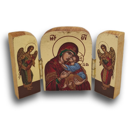 Byzantský triptych Eleousa – Náruč milosrdenství střežená anděly