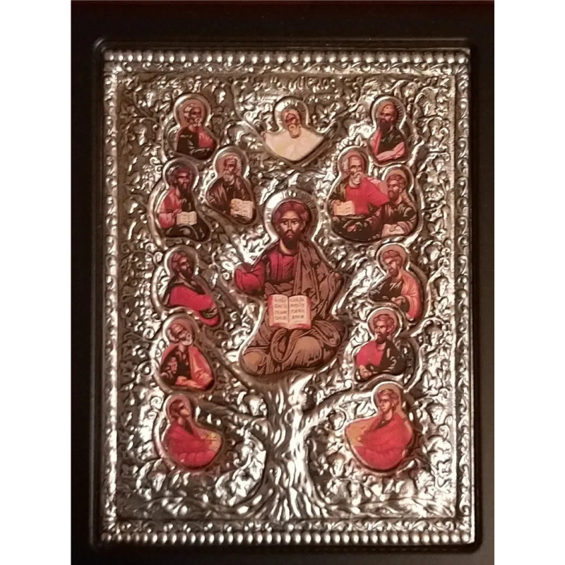 Kovová ikona Kristus Strom života