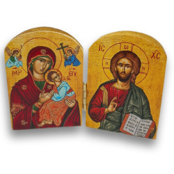 „Naděje v čase bolesti“ – Dřevěný diptych s Pannou Marií Ustavičné pomoci a Kristem Pantokratorem