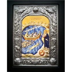 Kovová ikona Volajícího Krista a sv. Petra