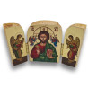 „Král vprostřed nebe“ – Vyřezávaný dřevěný triptych s Kristem Pantokratorem