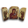 „Léčivý pohled Matky“ – Dřevěný triptych s ikonou Panny Marie Lékařky (Η Ιατρίσσα)