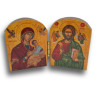 Dřevěný řecký diptych – Kristus Pantokrator a Panna Maria „Utěšitelka“ (Paramythia)