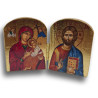 Dřevěný řecký diptych – Kristus Pantokrator a Panna Maria Ustavičné Pomoci ve zlatě