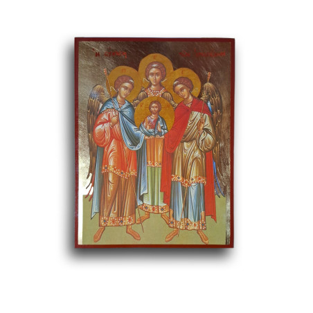 Ikona Synaxis tří archandělů s Kristem