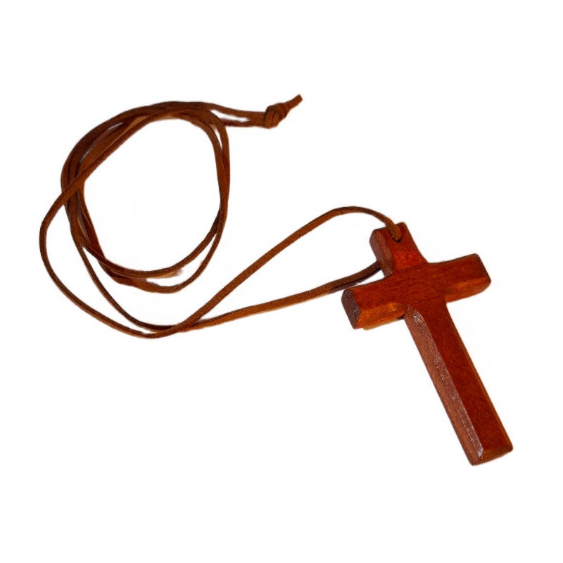Dřevěný kříž na krk – 8,2 × 4,8 cm