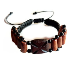 Řecký Dřevěný Náramek s Křížem – Duchovní Elegance a Tradice