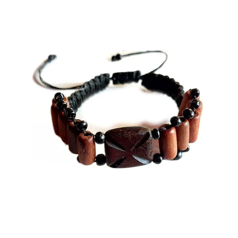 Řecký Dřevěný Náramek s Křížem – Duchovní Elegance a Tradice