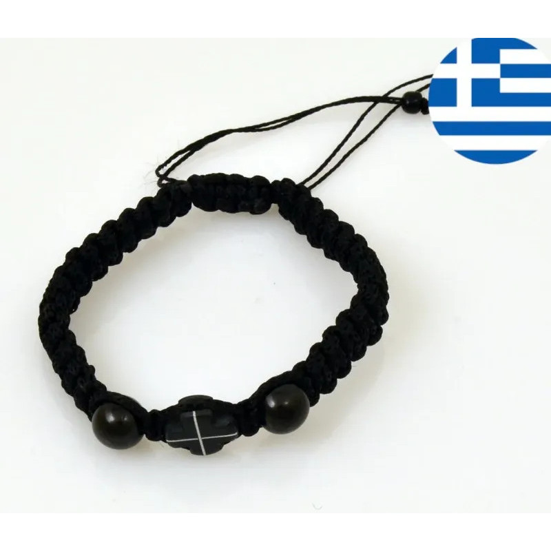 Černý Modlitební Náramek s Křížem - Symbol Víry a Ochrany
