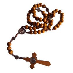Dřevěný růženec se svatým Benediktem – 42 cm ochrany a modlitby