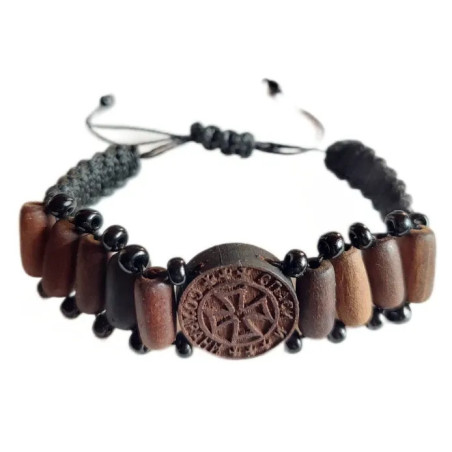 Dřevěný Křesťanský Náramek "Spasíš a Ochráníš"