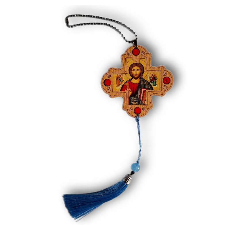 Přívěsek do auta s ikonou Krista v křížovém tvaru