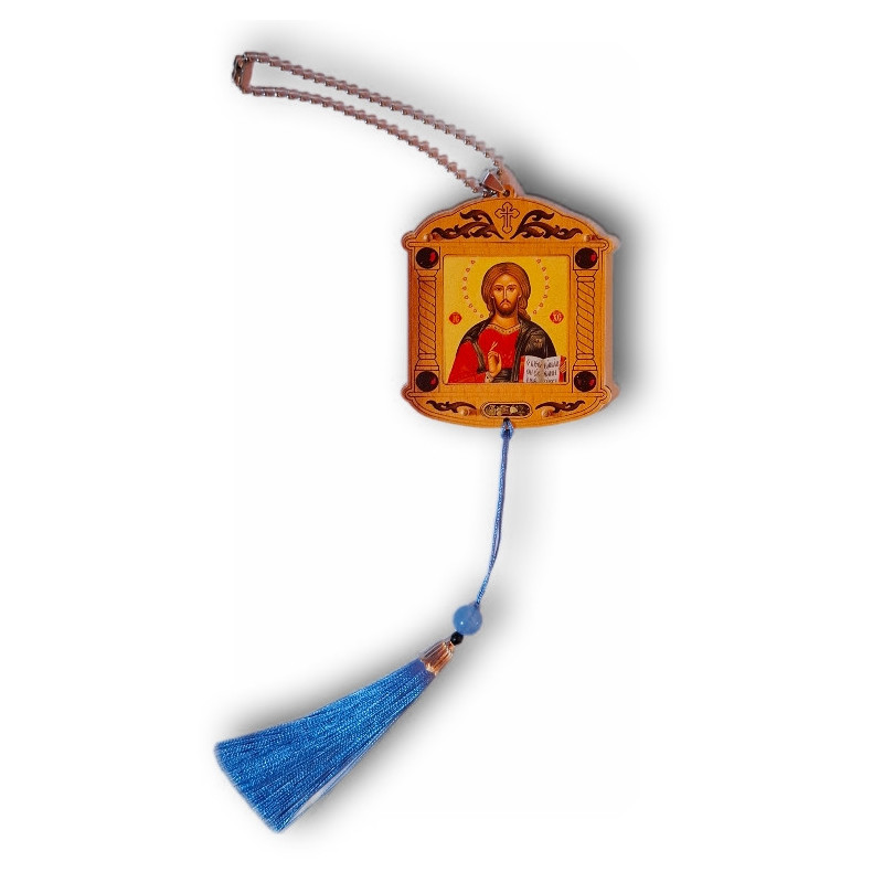 Přívěsek do auta s ikonou Krista Pantokratora