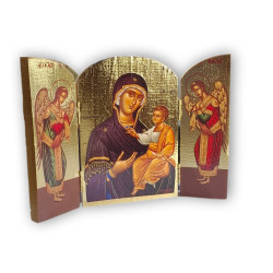 Triptych - ikona přesvaté Bohorodice s anděly