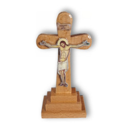 Dřevěný kříž na podstavci – „IC XC NIKA“