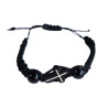 Kopie Černý Modlitební Náramek s Křížkem - Symbol Víry a Ochrany