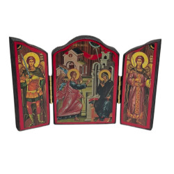 Dřevěný triptych – Zvěstování Panny Marie a archandělé