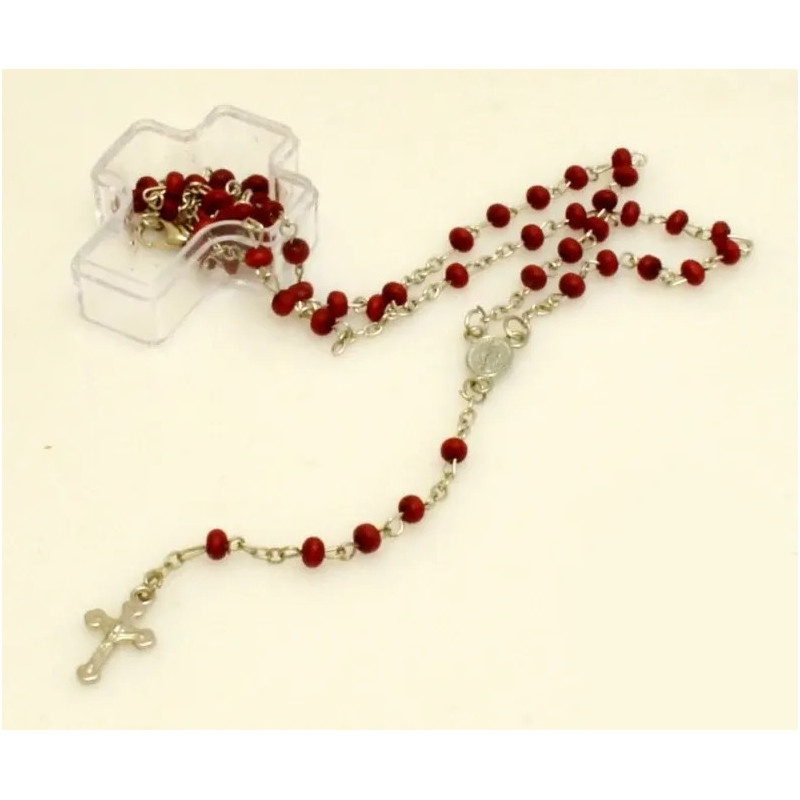 Ručně vyrobený růženec s červenými korálky z Řecka