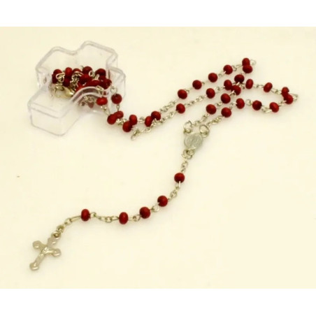 Ručně vyrobený růženec s červenými korálky z Řecka