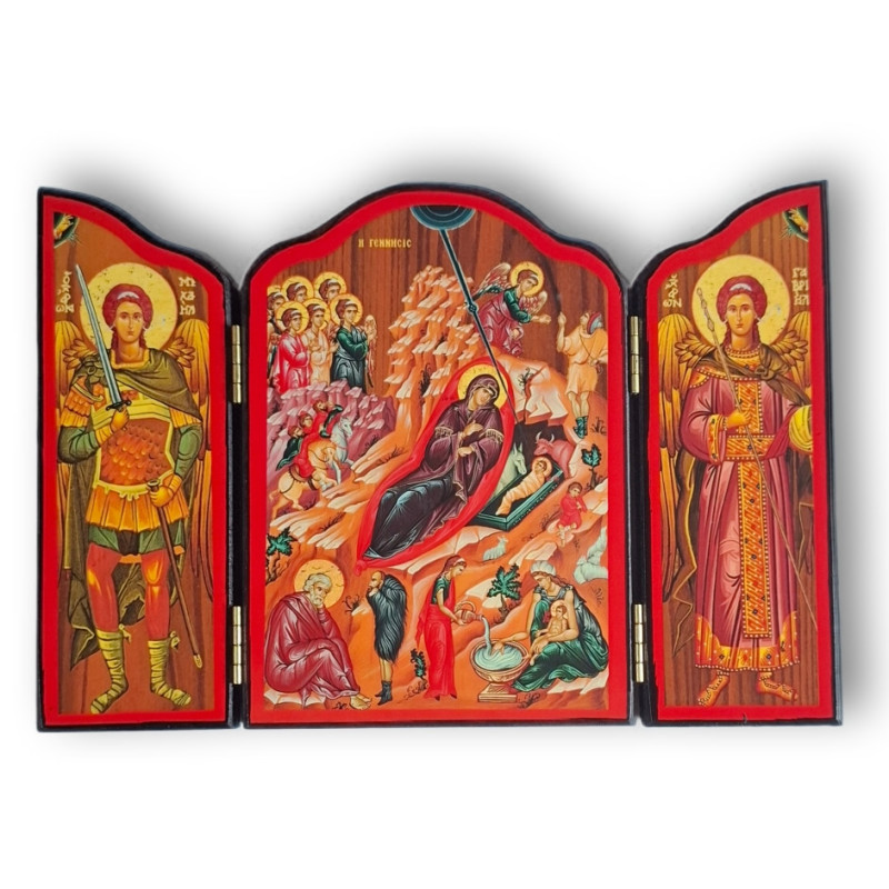 Triptych „Narození Páně“ – Řecká ortodoxní ikona