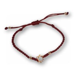 Náramek s Davidovou hvězdou – červený, stahovací