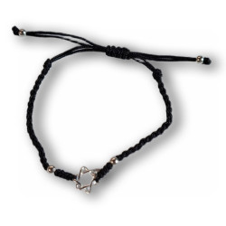 Kopie Náramek s Davidovou hvězdou – černý, stahovací