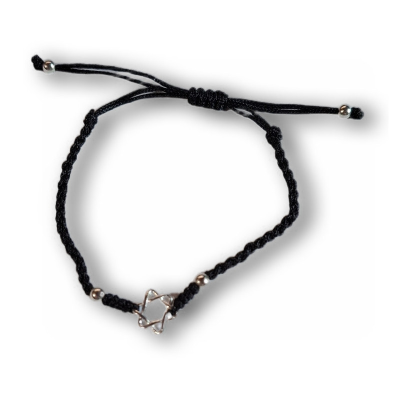 Kopie Náramek s Davidovou hvězdou – černý, stahovací