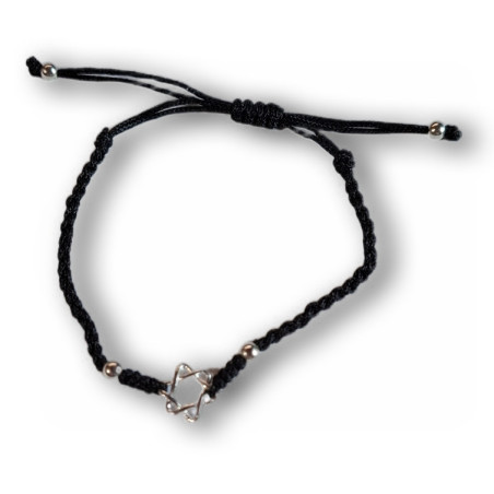 Kopie Náramek s Davidovou hvězdou – černý, stahovací