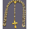 Průsvitný růženec s pozlaceným křížkem