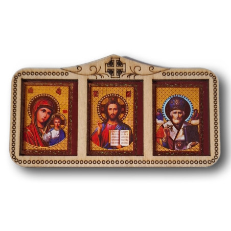 Dřevěná nalepovací ikonka (10 × 5,5 cm)