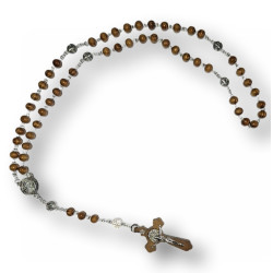 Dřevěno-kovový růženec sv. Benedikta – 54 cm