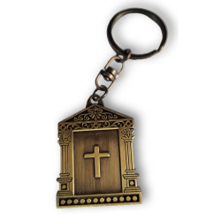 Klíčenka s ikonou Zvěstování Panně Marii – bronzový rám se stříbrným reliéfem