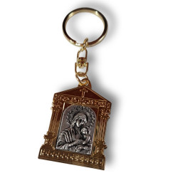 Klíčenka Panna Maria s malým Kristem – stříbrný reliéf ve zlatém rámu