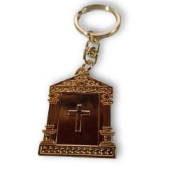 Klíčenka Panna Maria s malým Kristem – stříbrný reliéf ve zlatém rámu