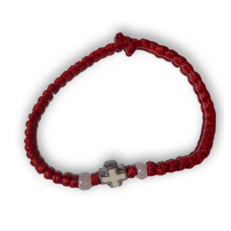 Řecký křesťanský modlitební náramek s kovovým křížem