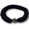 Ortodoxní modlitební náramek - Elastický, černý se saténem a černými korálky