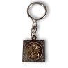 Klíčenka s medailonkem Panny Marie a sv. Kryštofa – stříbrno-zlaté provedení, oboustranný kovový přívěsek