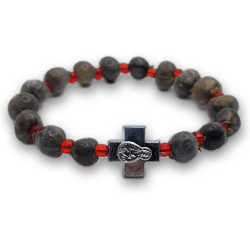 Náramek Slzy Panny Marie s ikonickým křížkem