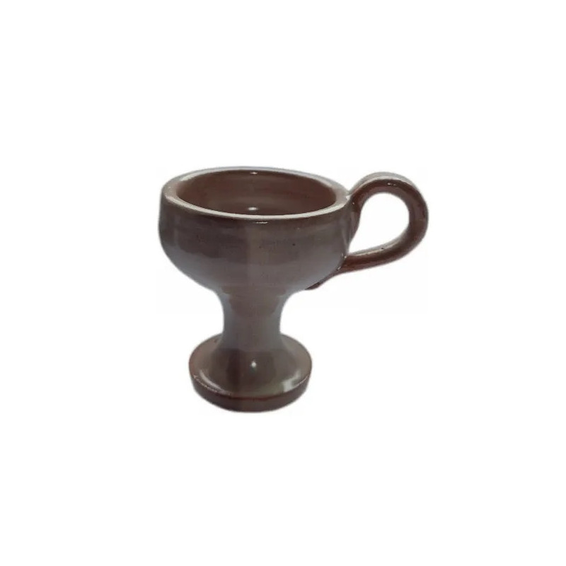 Ručně Vyrobená Keramická Kadidelnice s Ouškem – Světle Hnědá