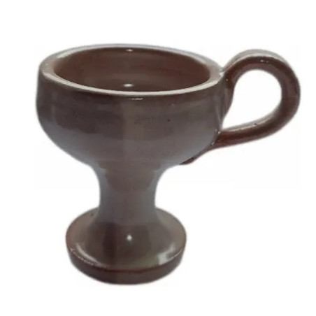 Ručně Vyrobená Keramická Kadidelnice s Ouškem – Světle Hnědá