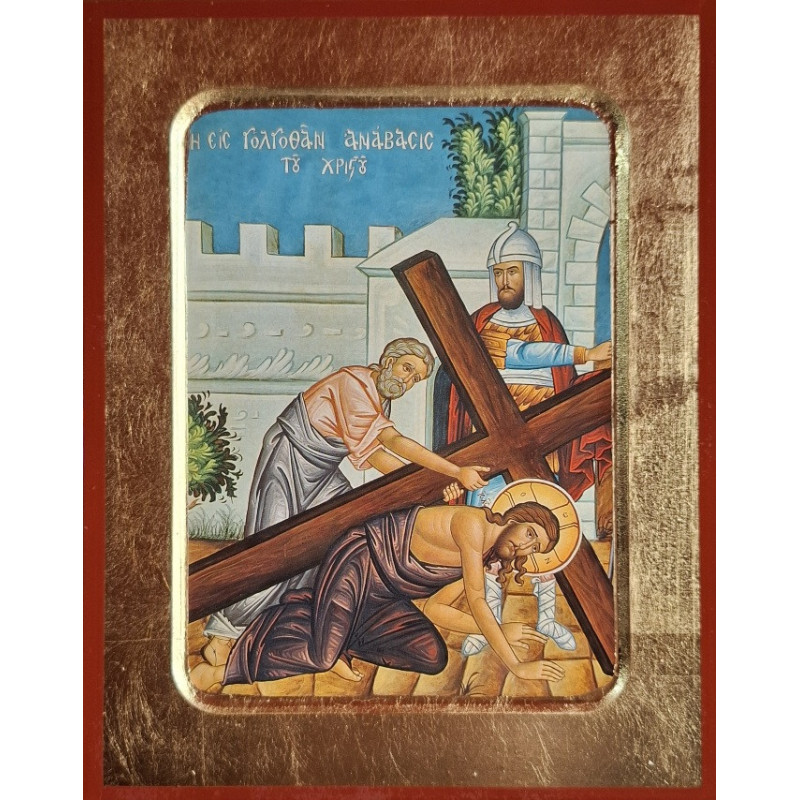 Ikona Výstup Krista na Golgotu (Nesené kříže)
