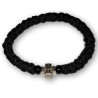 Ortodoxní modlitební náramek - Vlna, černý s křížkem a korálky