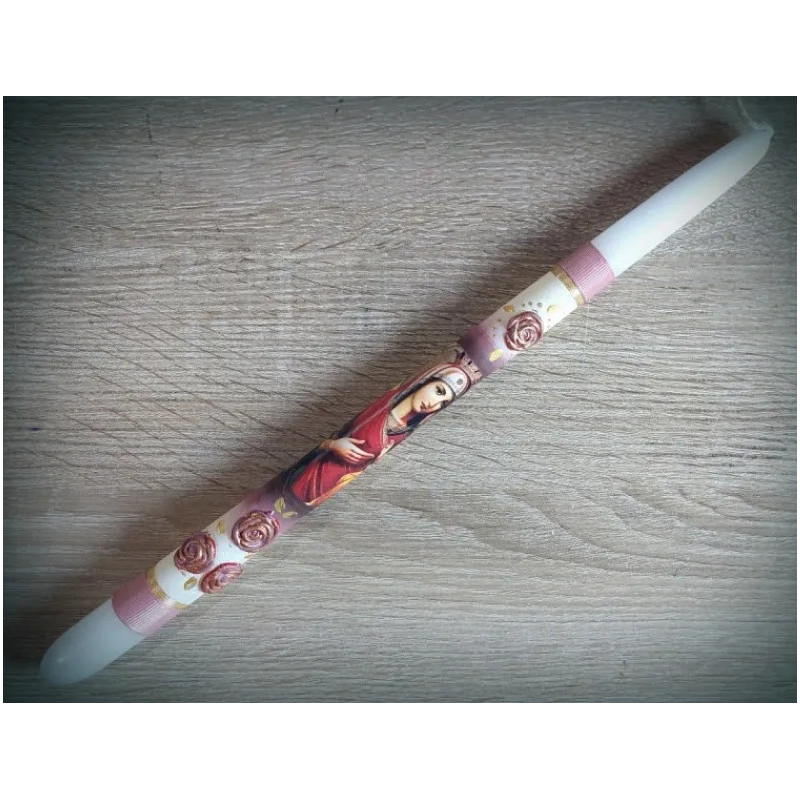 Ortodoxní vosková svíce 'Panna Marie Sladkého polibku'