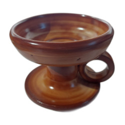 Hnědá keramická kadidelnice – ruční práce z Řecka